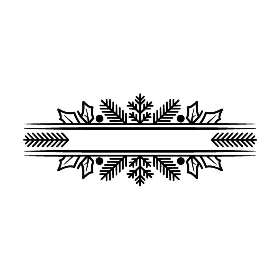 Winter Branch Border, Festive Element vector
