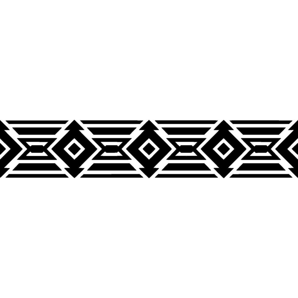Geometric Deco Border, Minimalist Pattern, Black White, Zigzag vector
