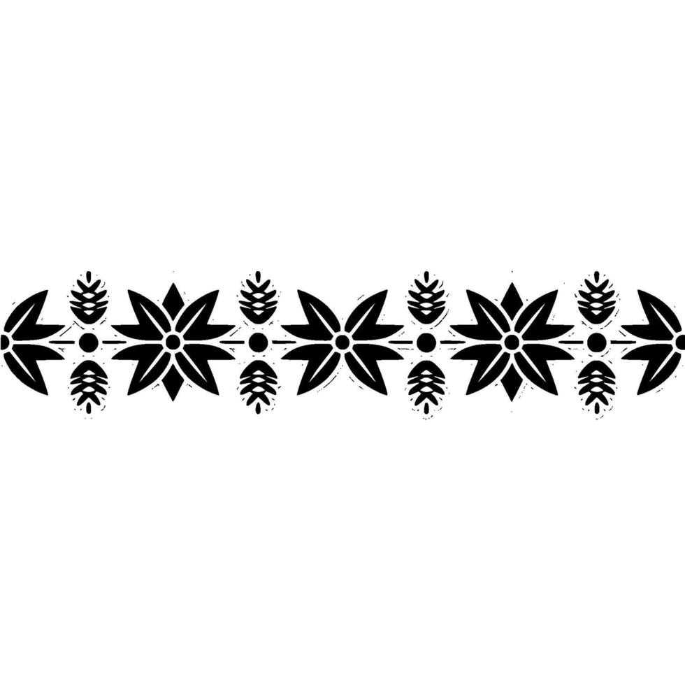 Geometric Border, Slavic Motif, Black Red Contrast vector