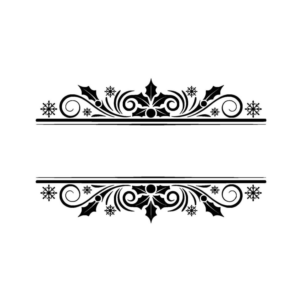 Elegant Victorian Christmas Border, Festive Element vector