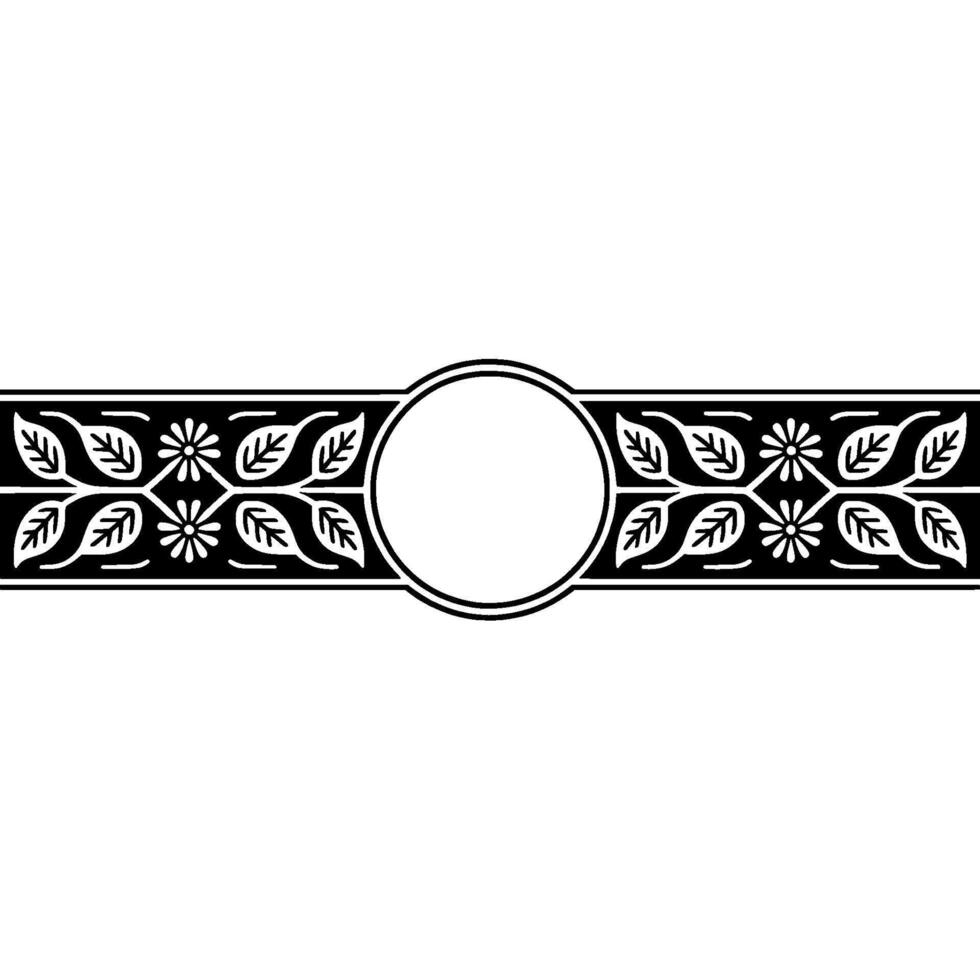 Elegant Botanical Border, Vintage Element - Circle vector