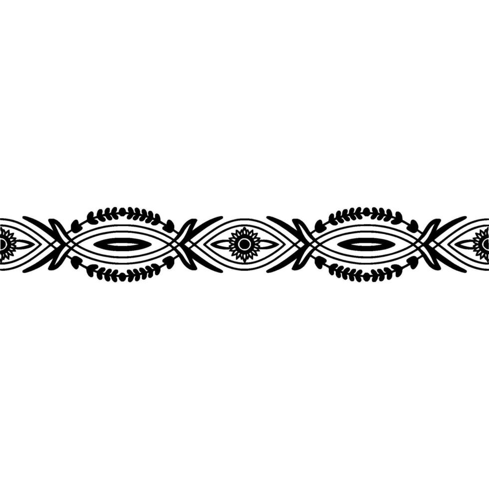 Art Deco Floral Border Elegant Decorative Element - Vintage vector