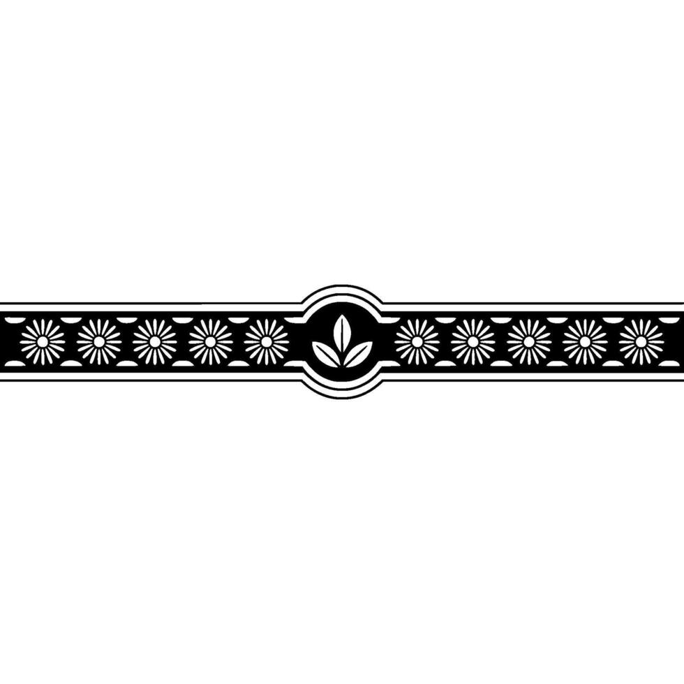 Art Deco Botanical Border Elegant, Stylized, Floral vector