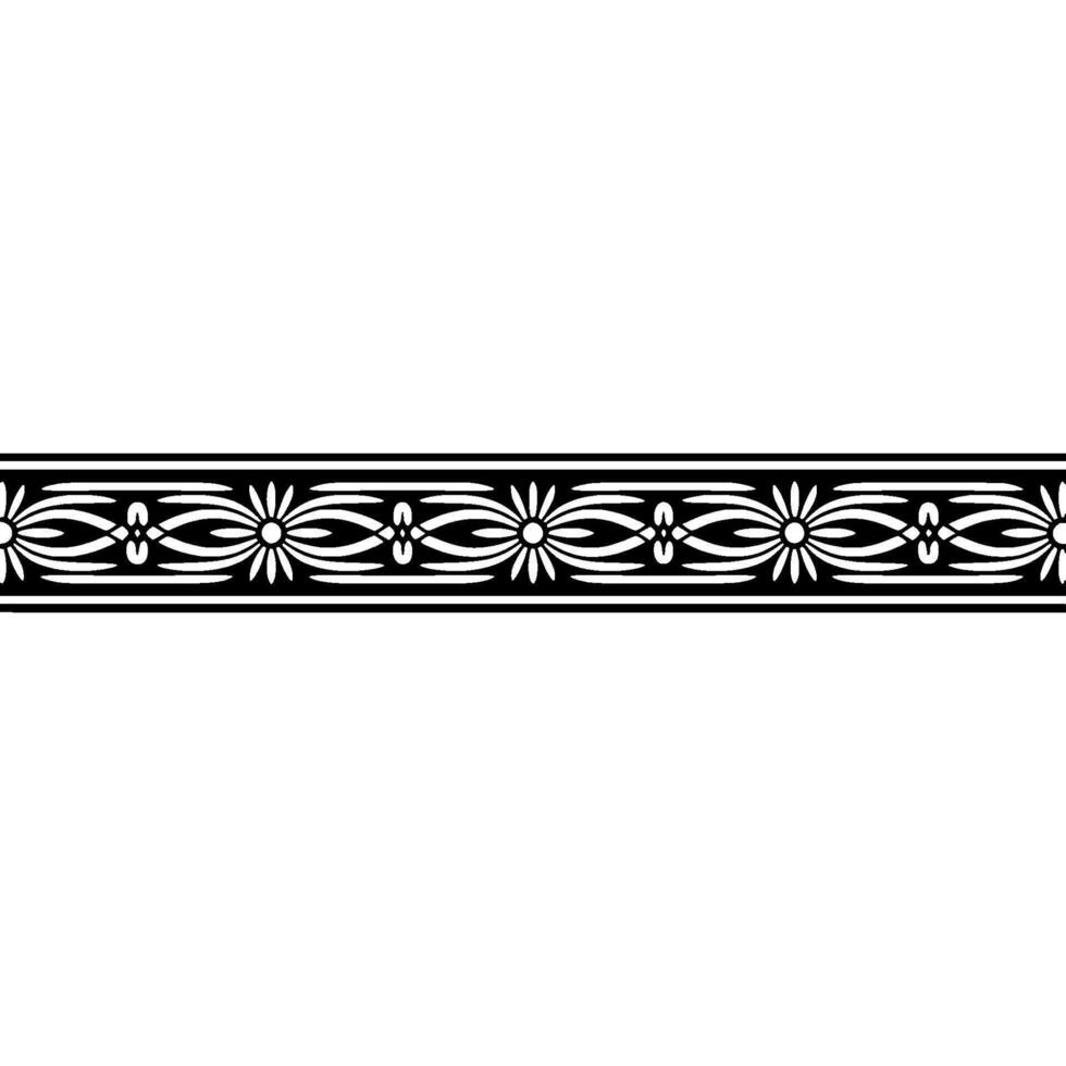 Elegant Black and White Decorative Border, Vintage Style - Pattern vector