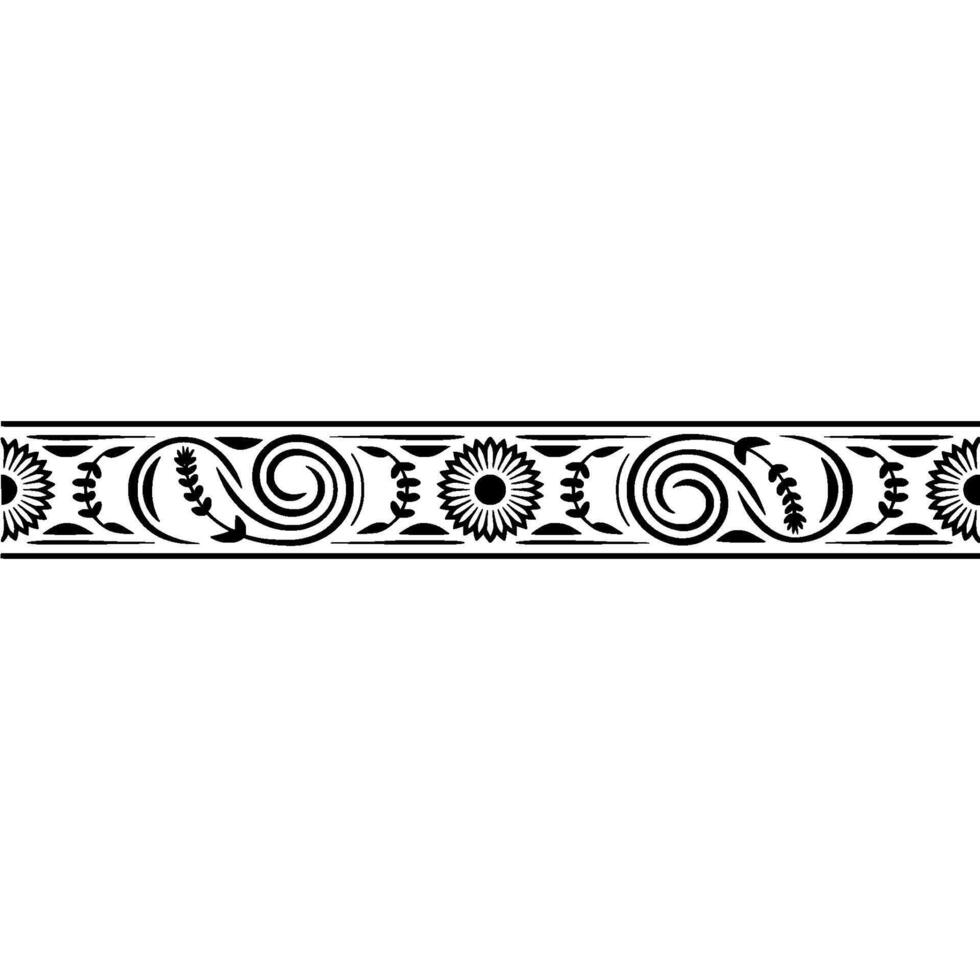 Elegant Floral Border, Vintage , Decorative Element, alternate version 47 vector
