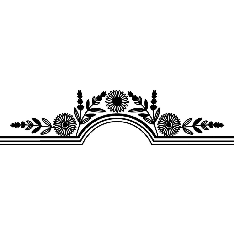 Floral Arch Border, Vintage Botanical vector