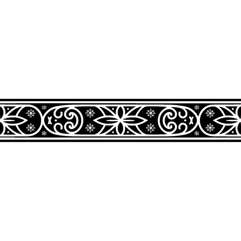Intricate Black White Ornamental Border, Vintage Style, Ornamentation vector