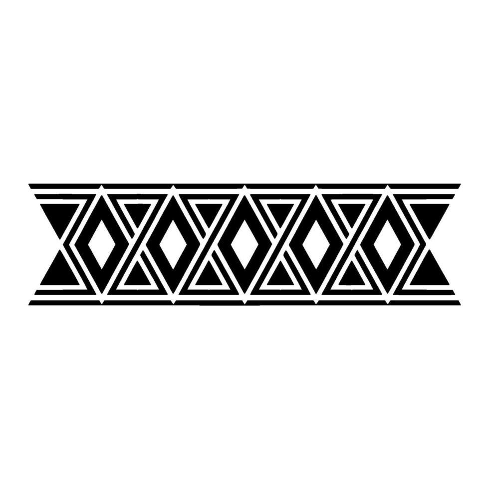 Geometric Tribal Border, Black White Deco - Pattern vector