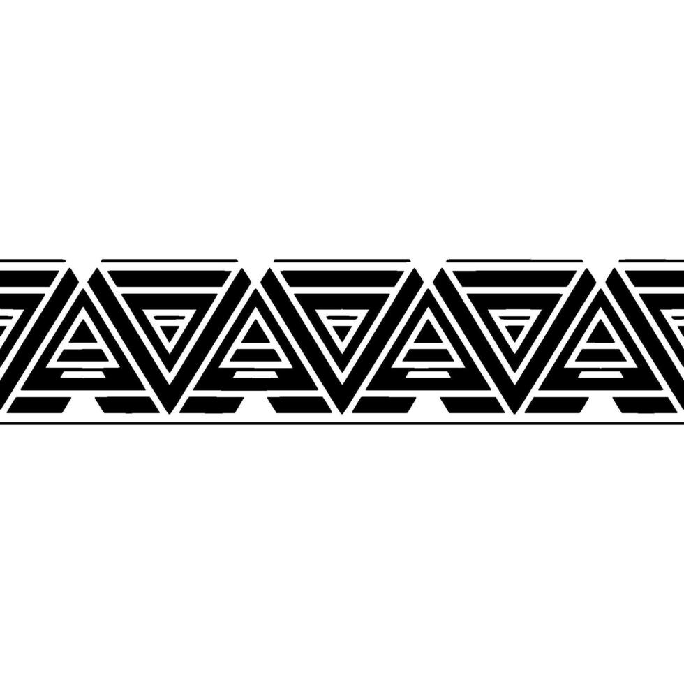 Geometric Tribal Border, Minimalist - Triangles vector