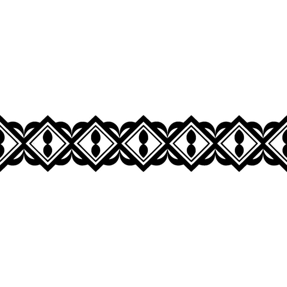 Geometric Border, Stylized Diamond Pattern, Minimalist - Monochrome vector
