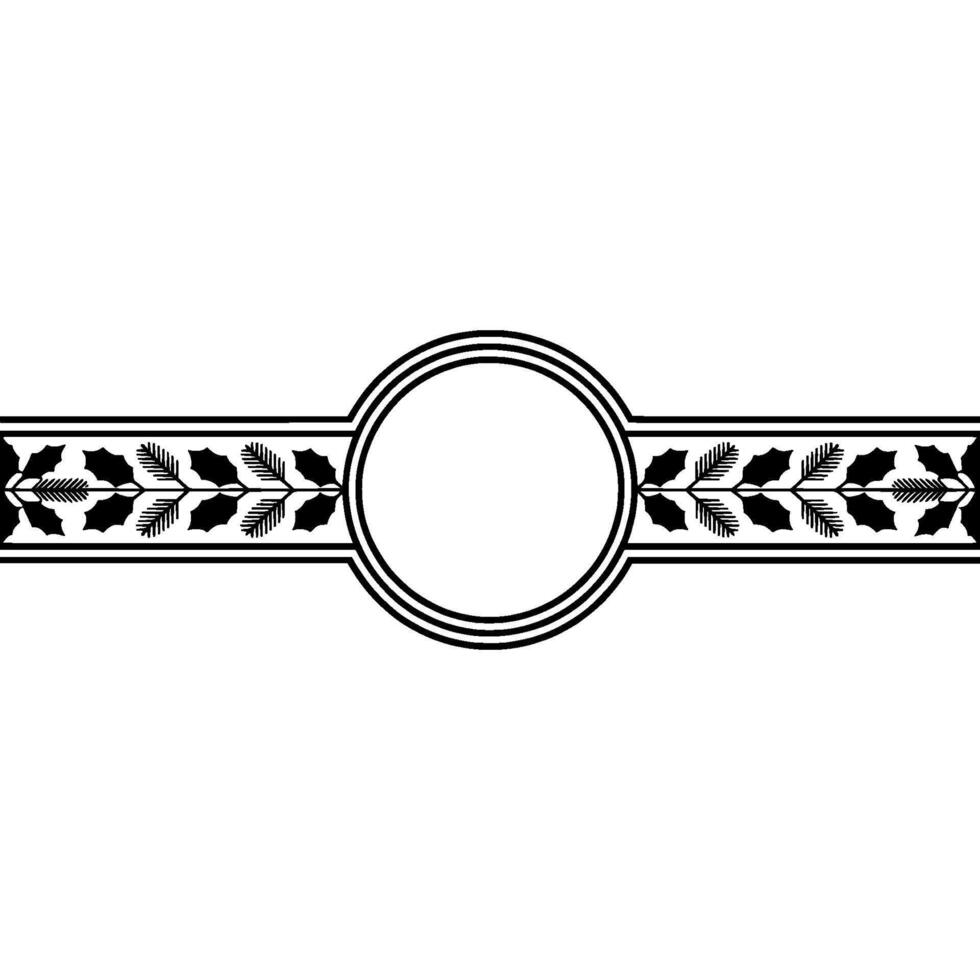 Elegant Holly Border, Vintage Element, Wreath vector