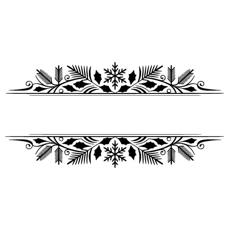 Elegant Winter Border, Festive Division, Decorative Element, Snowflake vector