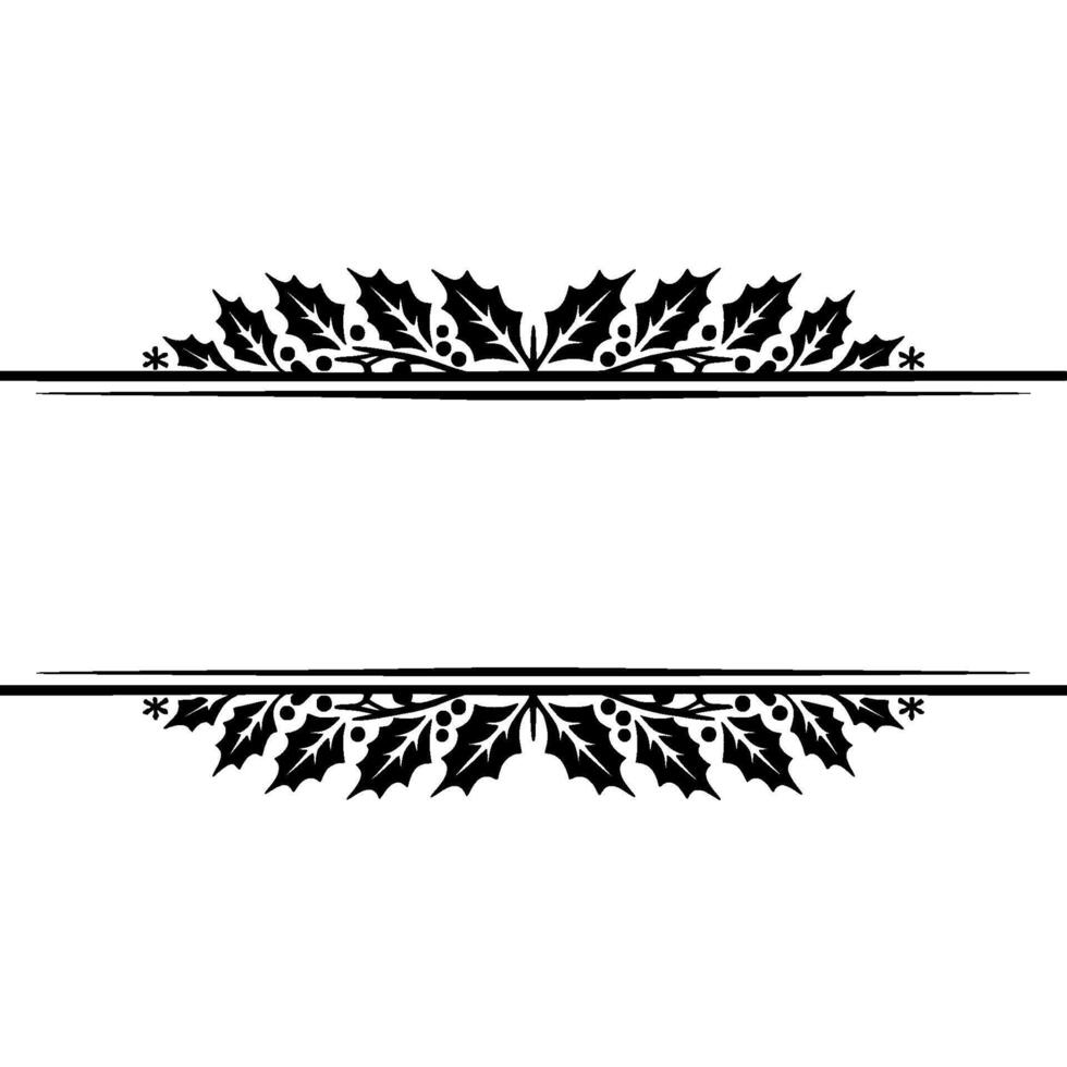 Elegant Holly Border, Vintage Festive - Decorative vector