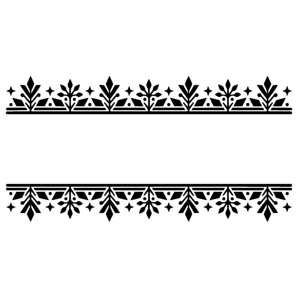 Geometric Border, Stylized Floral, Minimalist , Decorative Element vector