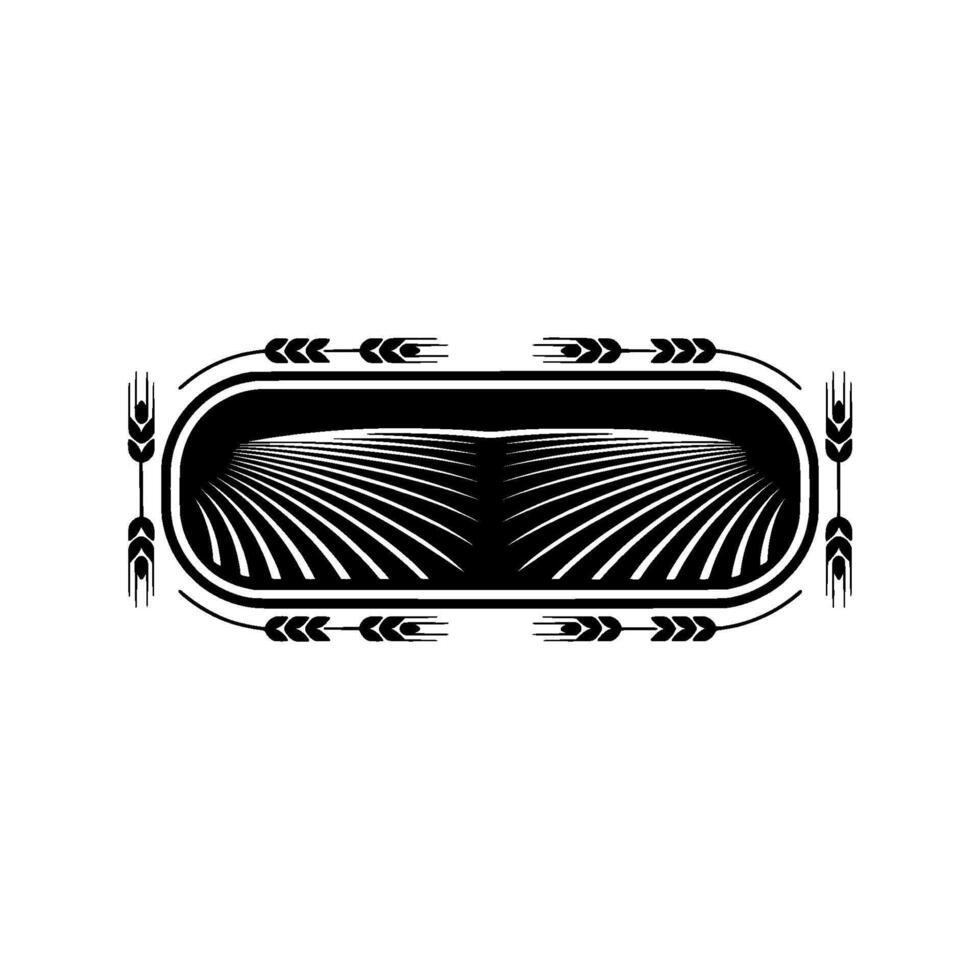 Geometric Wheat Emblem, Vintage Style, Minimalist vector