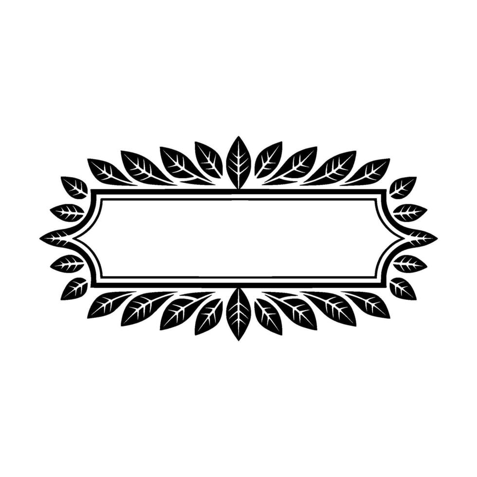 Elegant Leaf Border, Minimalist , Blank Space vector