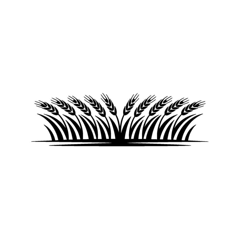 Harvest Silhouette, Symbolic Grain, Agricultural Emblem vector
