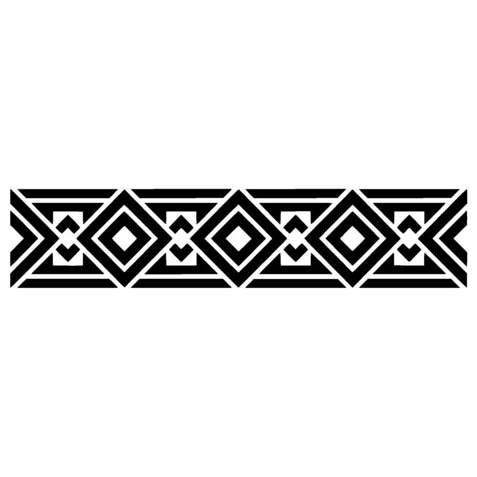 Geometric Border, Black White Deco Pattern, Linear vector