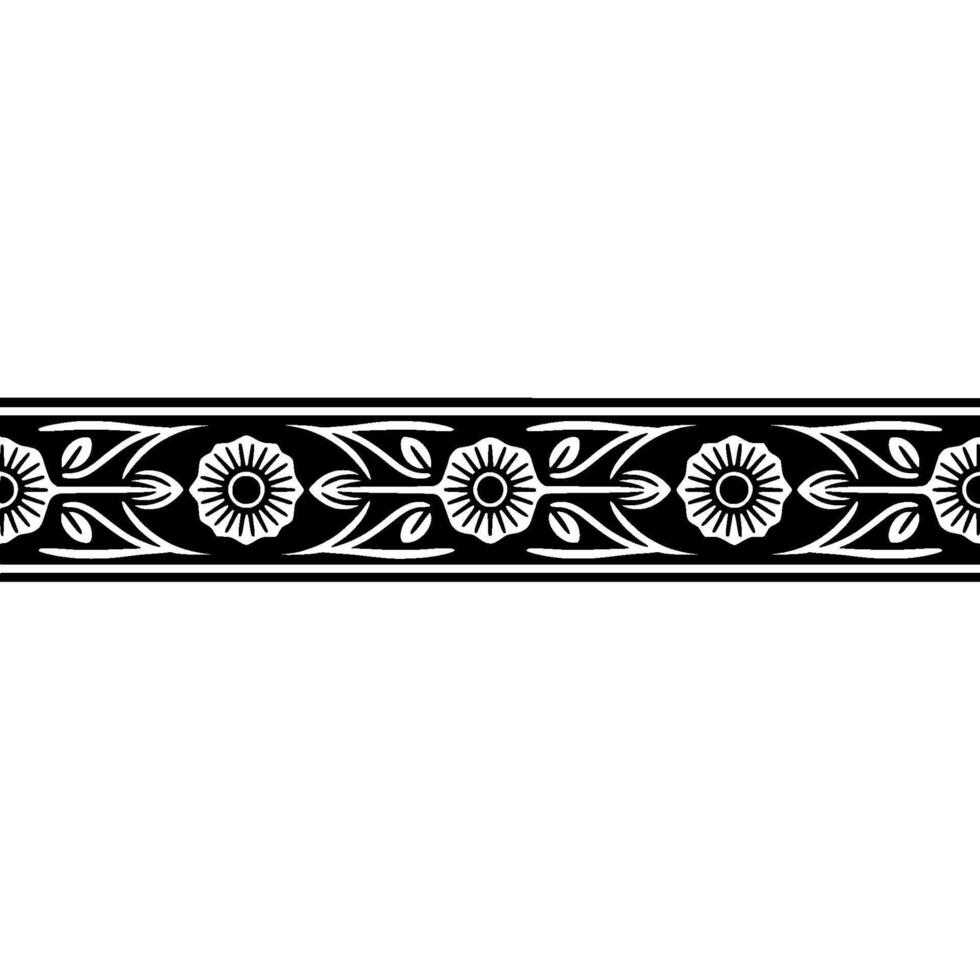 Intricate Floral Border, Vintage Style, Elegant, Ornamental vector