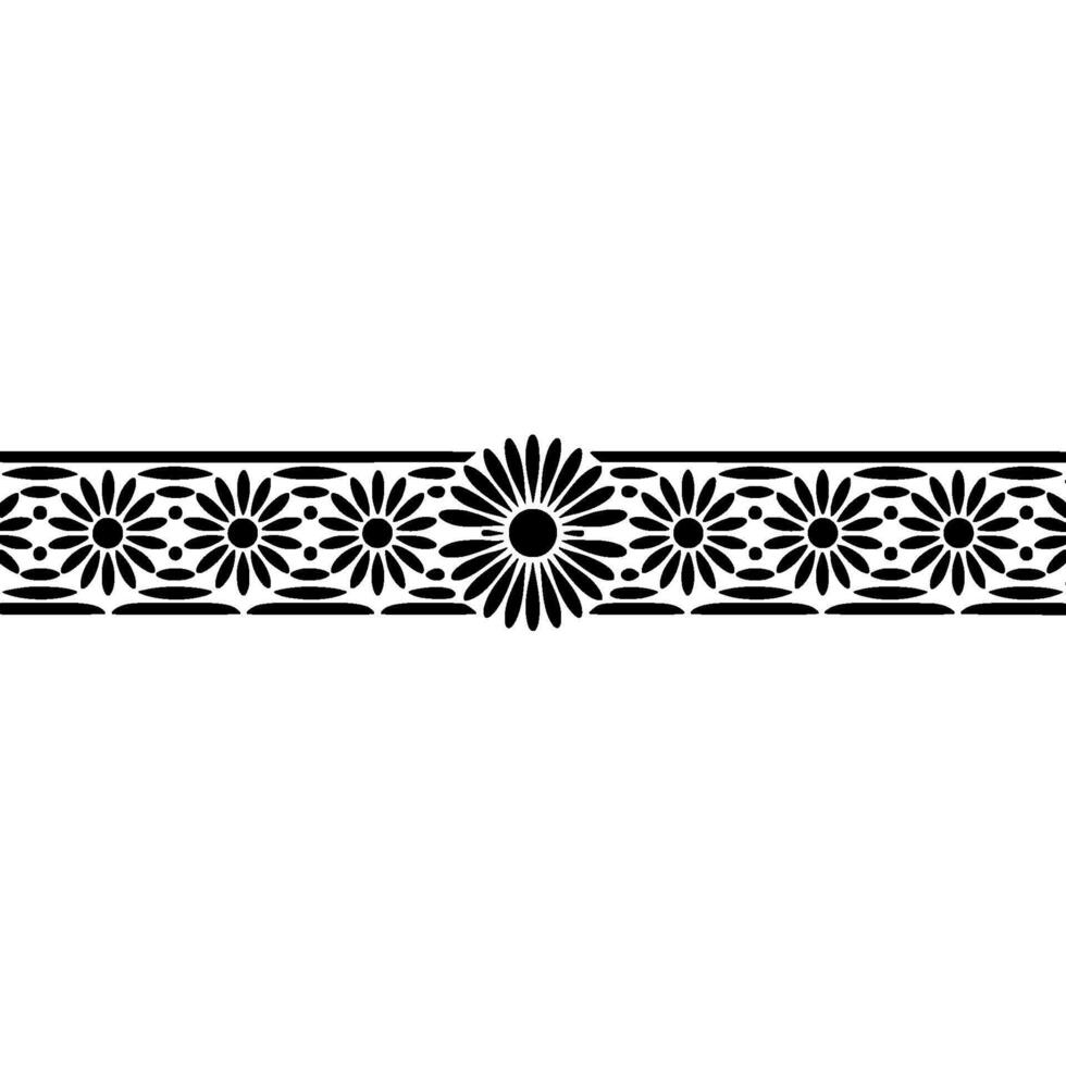 Geometric Floral Border, Elegant , Minimalist Pattern, Decorative vector