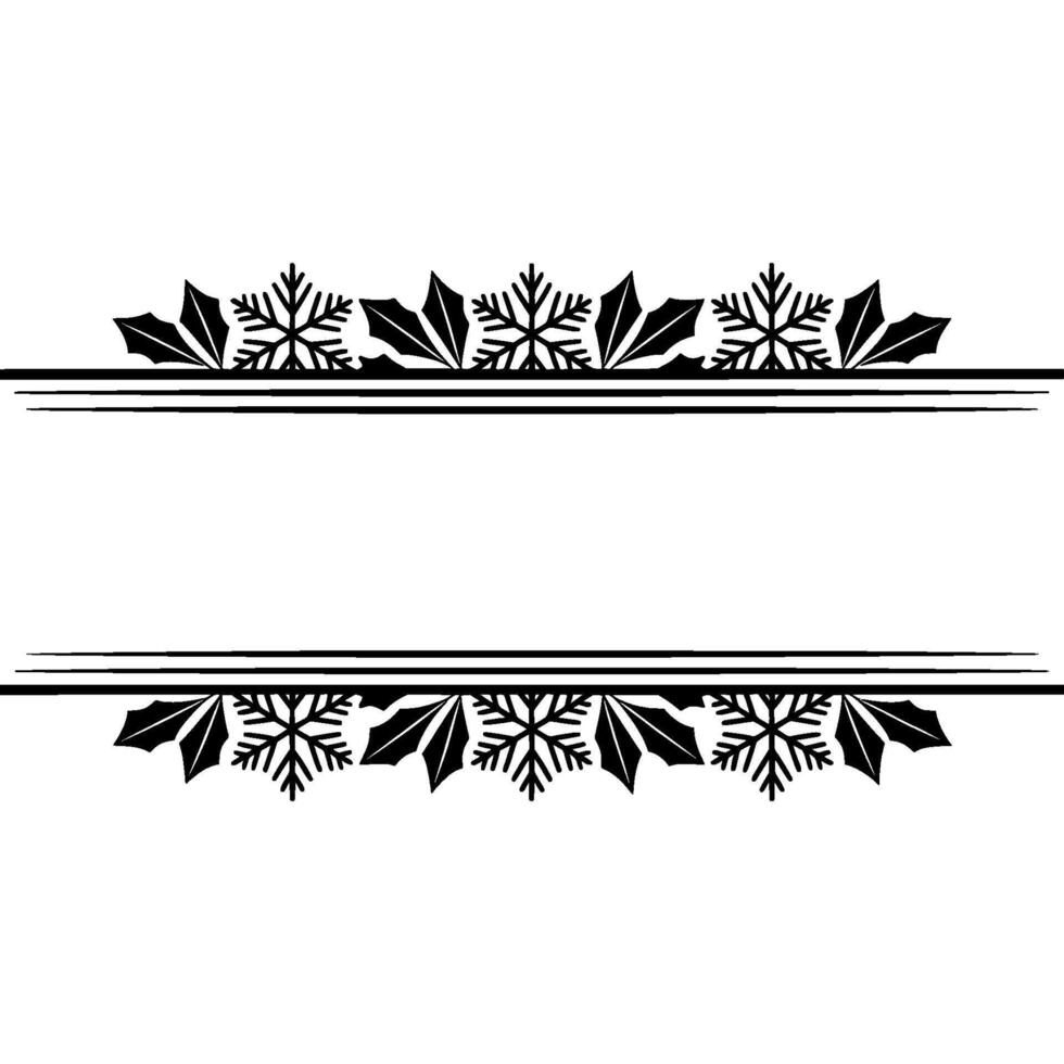 Elegant Winter Border, Festive Element, Holly vector