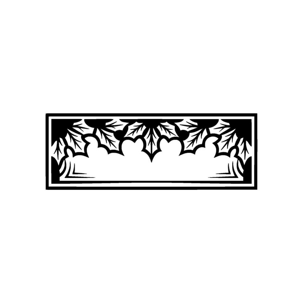 Stylized Holly Border, Minimalist Festive vector