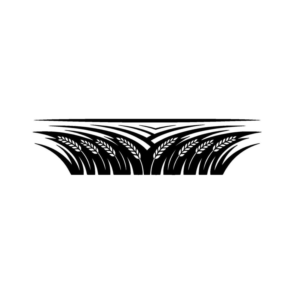 Abstract Wheat Field Emblem, Agricultural Heritage vector