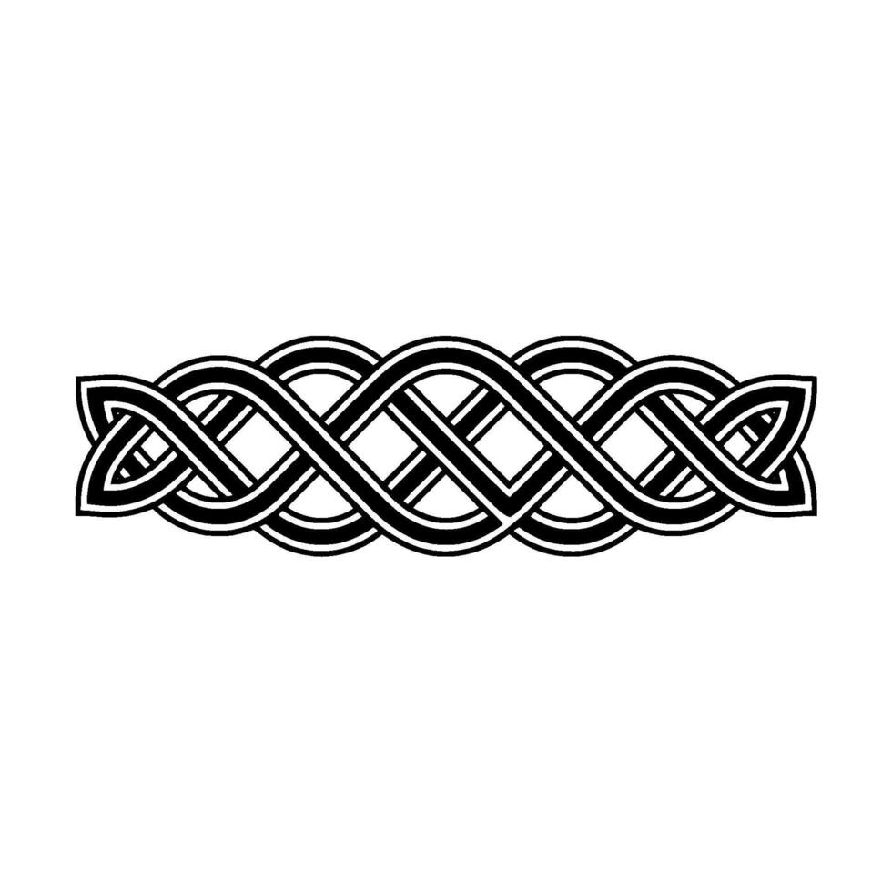 Intricate Celtic Knot Border, Vintage Style, Weaving vector