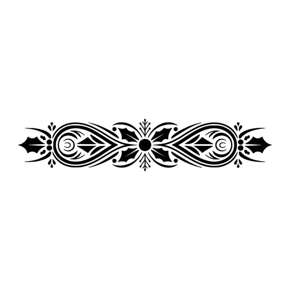 Elegant Black Floral Border, Vintage Element, Neutral vector