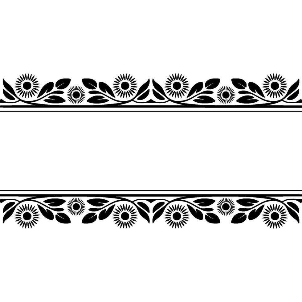 Elegant Botanical Border, Vintage Style, Repeatable vector