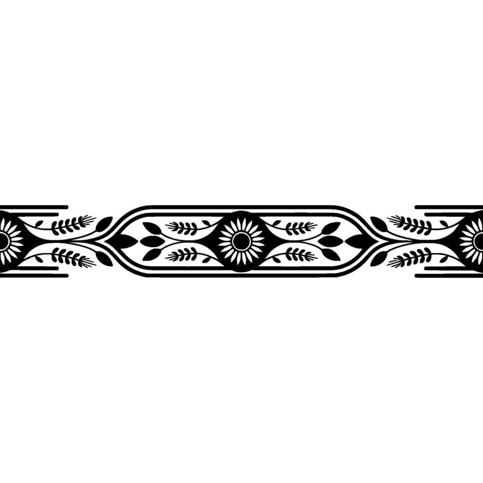 Elegant Floral Border, Vintage , Decorative Element - Separation vector