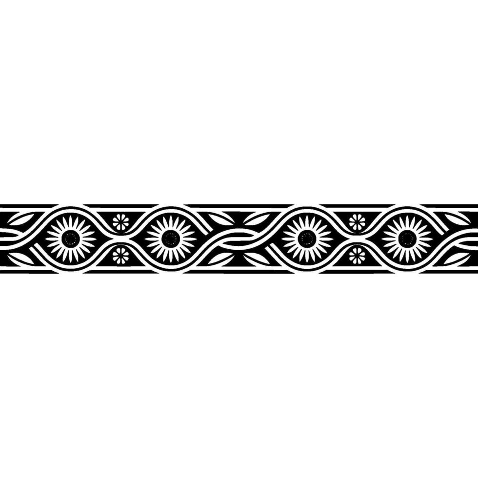 Stylized Floral Border, Vintage , Elegant Ornamentation, Ornamental vector
