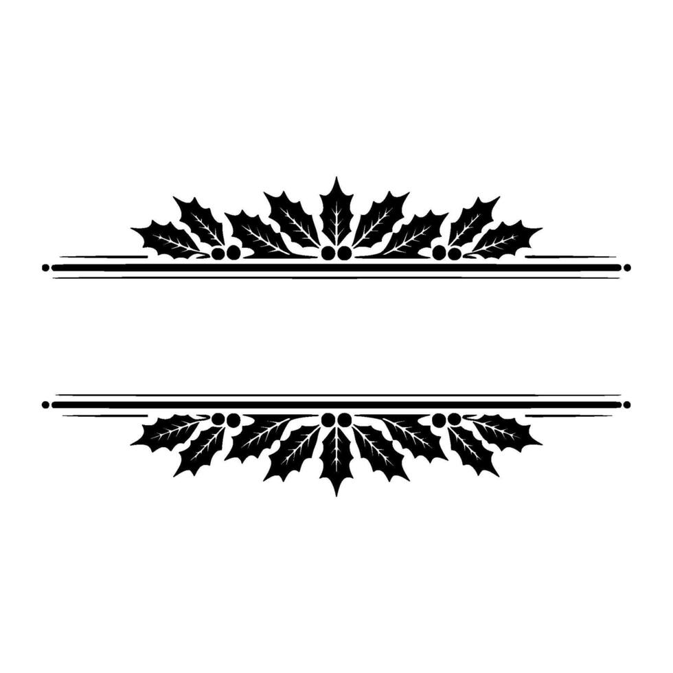 Elegant Holly Border, Festive Element, Branches vector