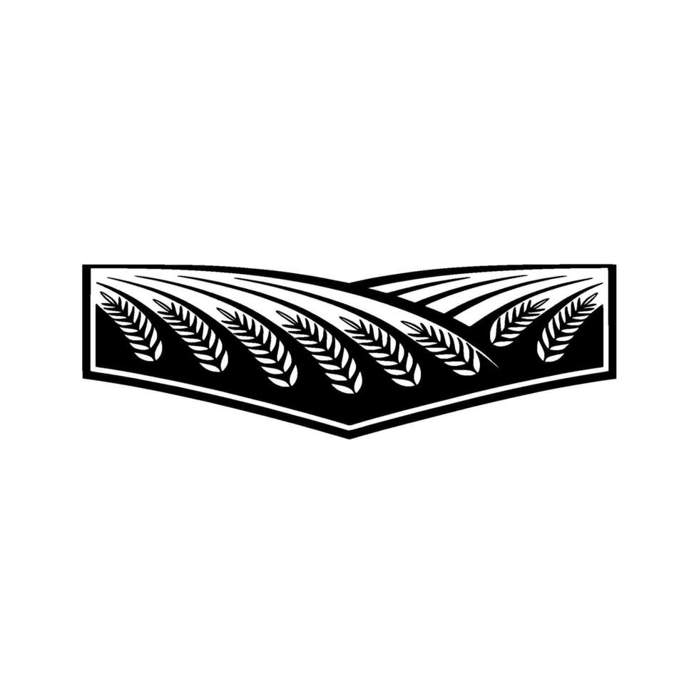 Harvest Silhouette Agricultural Emblem, Rural Heritage - Wheat vector