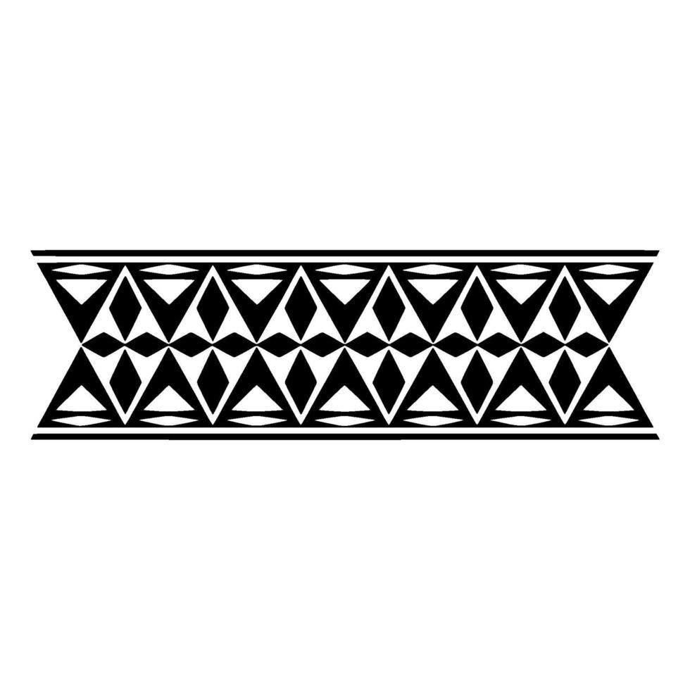 Geometric Tribal Border, Black and White Pattern - Abstract vector