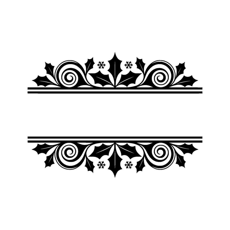 Elegant Winter Border, Festive Divider, Decorative Element vector