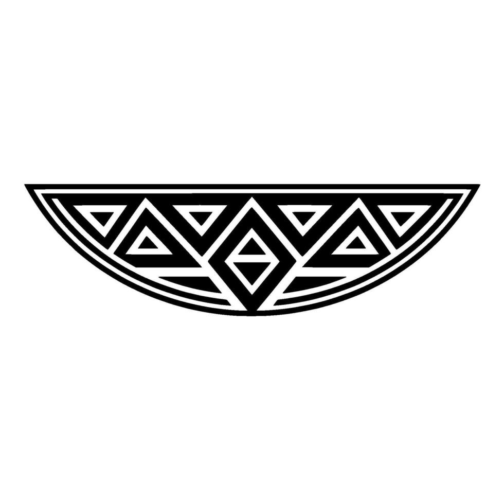 Geometric Tribal Motif, Black White Symmetry vector