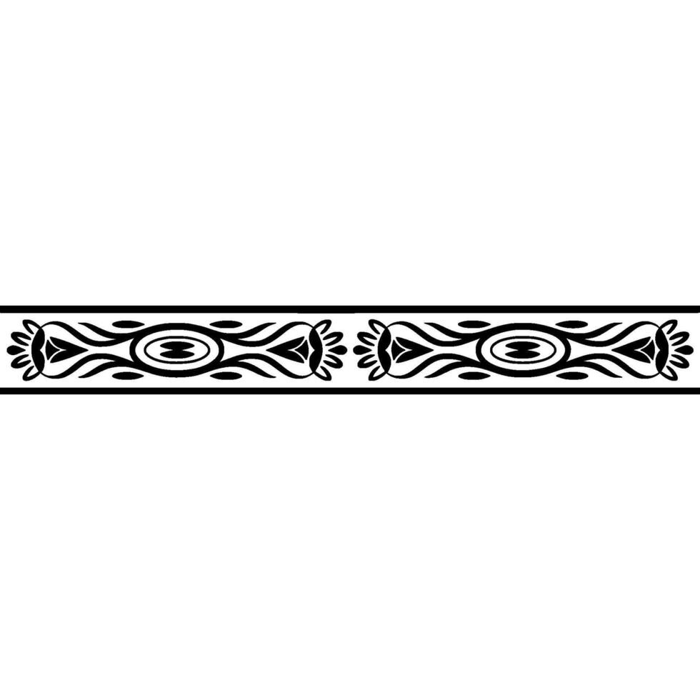 Intricate Black Border, Stylized Ornamentation, Vintage vector
