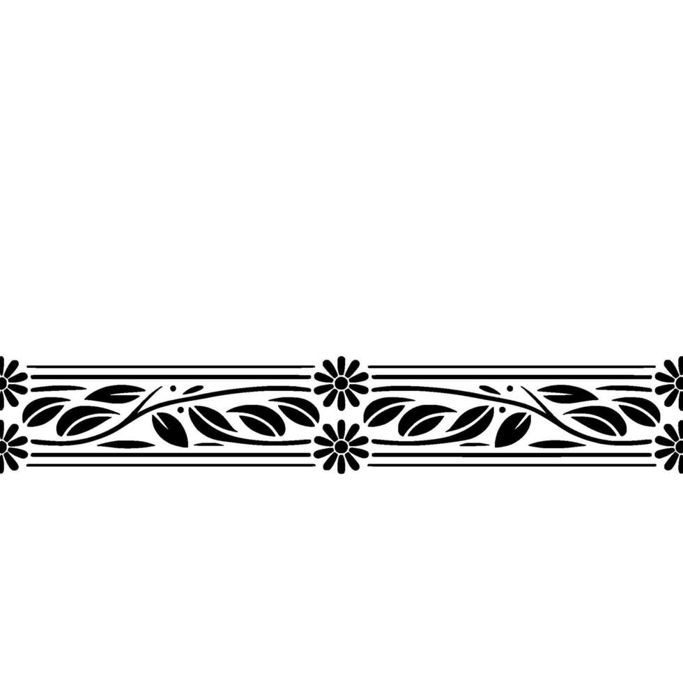 Elegant Black Floral Border, Vintage Element, alternate version 8 vector