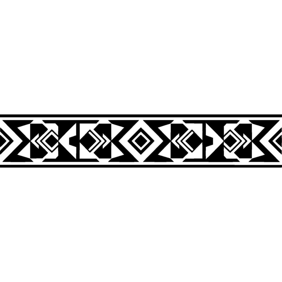 Geometric Southwestern Border, Black White Pattern vector