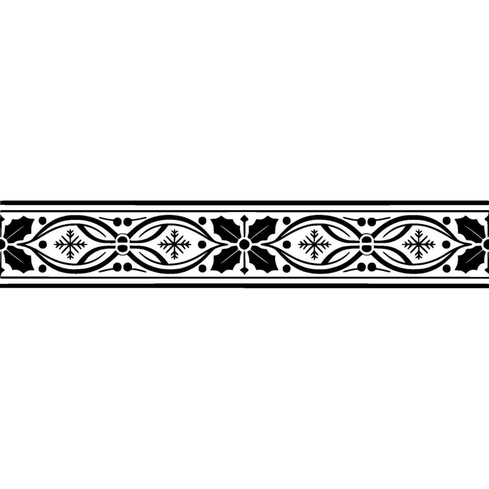 Elegant Winter Border, Vintage Ornamentation, Festive, Ornament vector