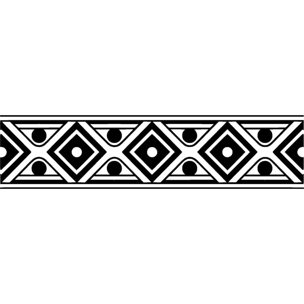 Geometric Deco Border, Black and White Pattern vector