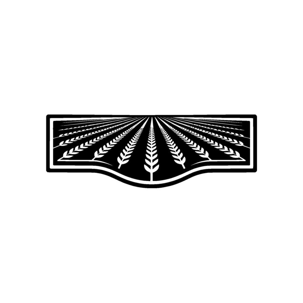 Geometric Wheat Field Emblem, Vintage Revival, Retro vector