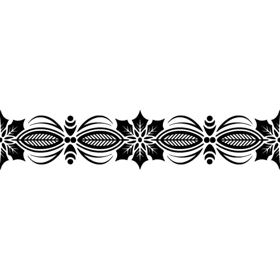 Intricate Black Floral Border, Vintage, Stylized vector