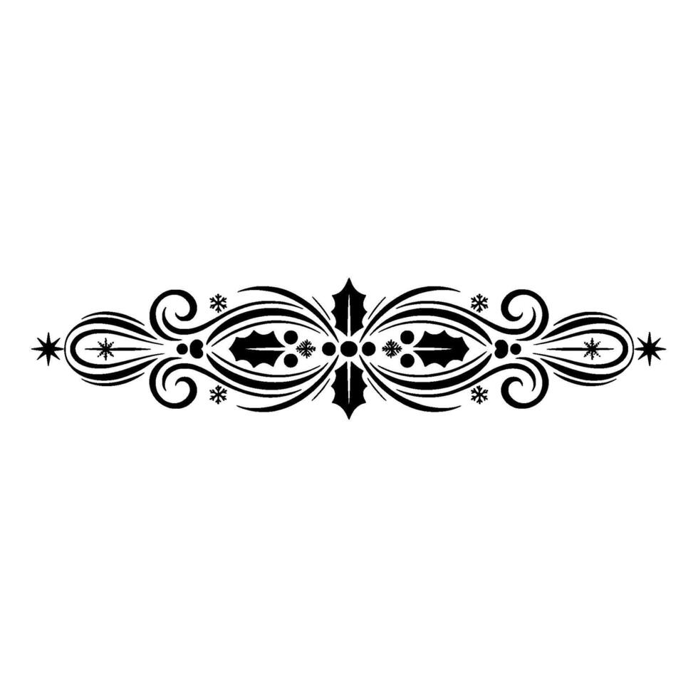 Elegant Winter Border, Festive Ornamentation, Floral vector