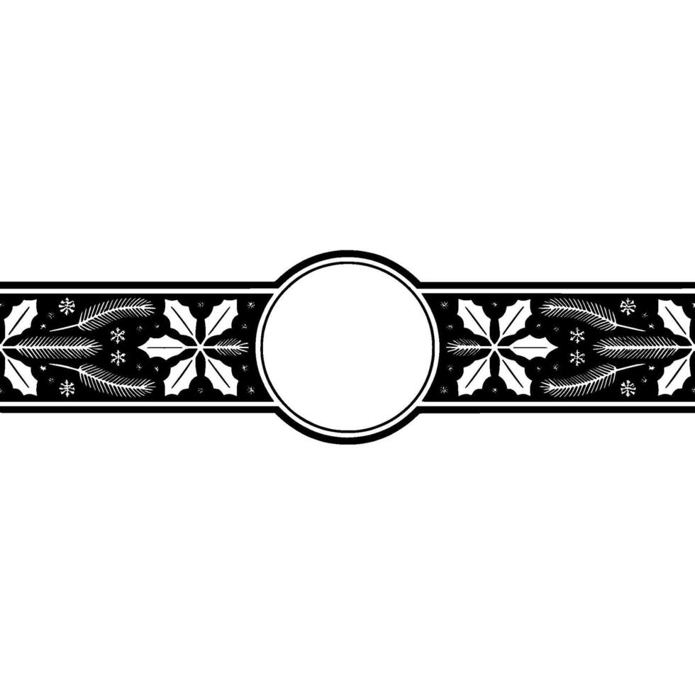 Elegant Winter Border, Decorative Snowflake , Blank Circle Element vector