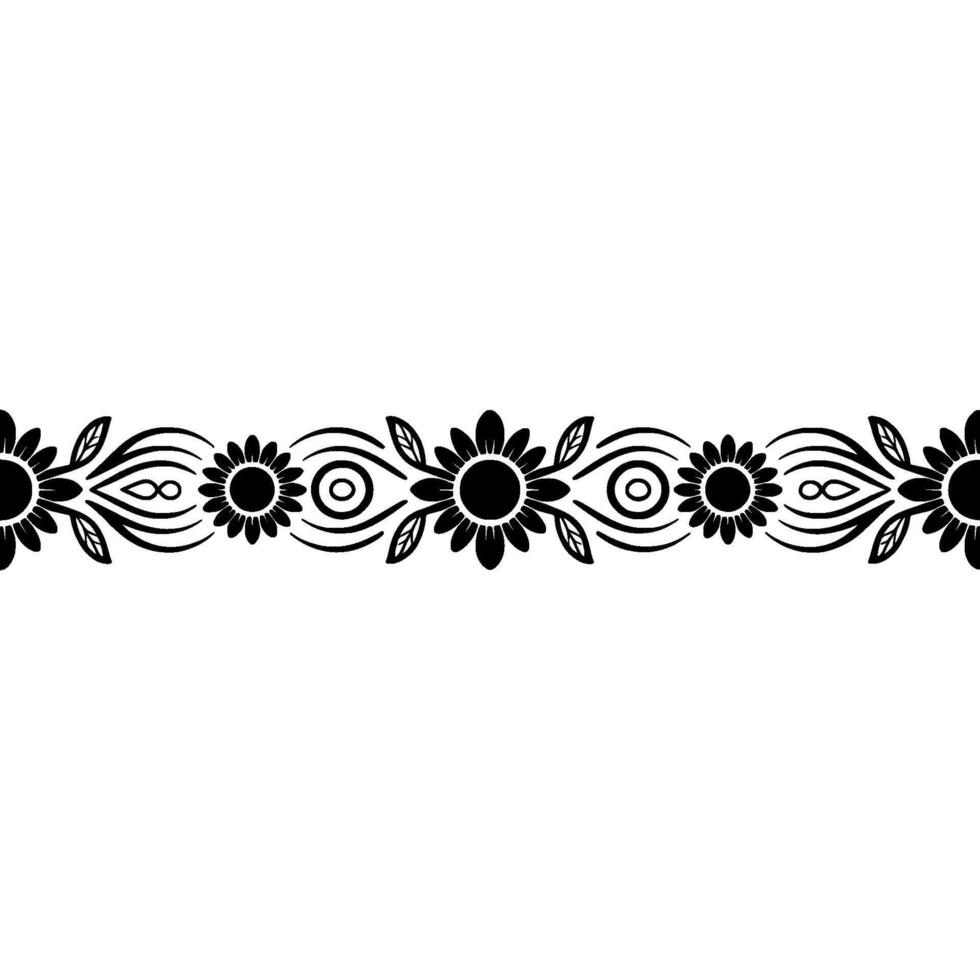 Elegant Floral Border, Repeating Pattern, Decorative Element vector