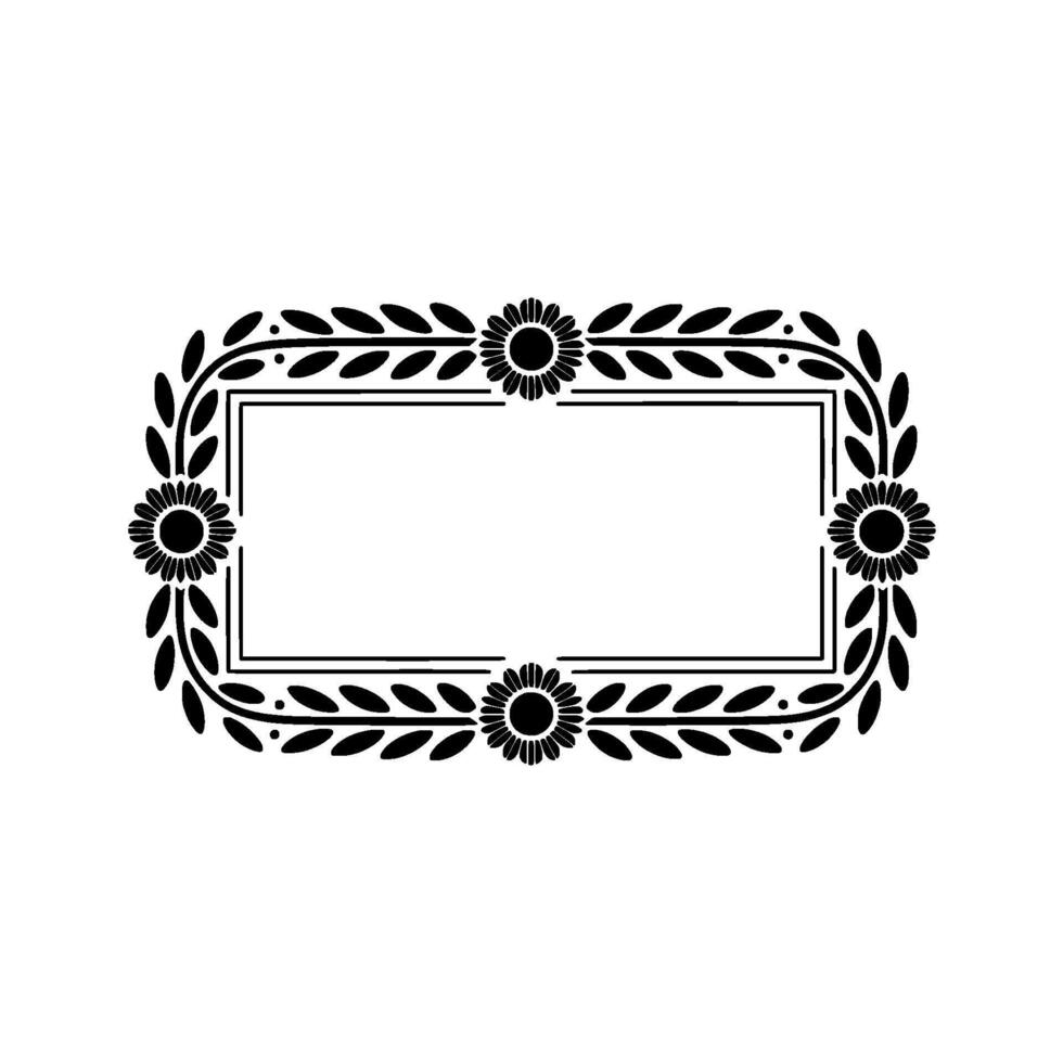 Elegant Sunflower Frame, Vintage , Decorative Border vector