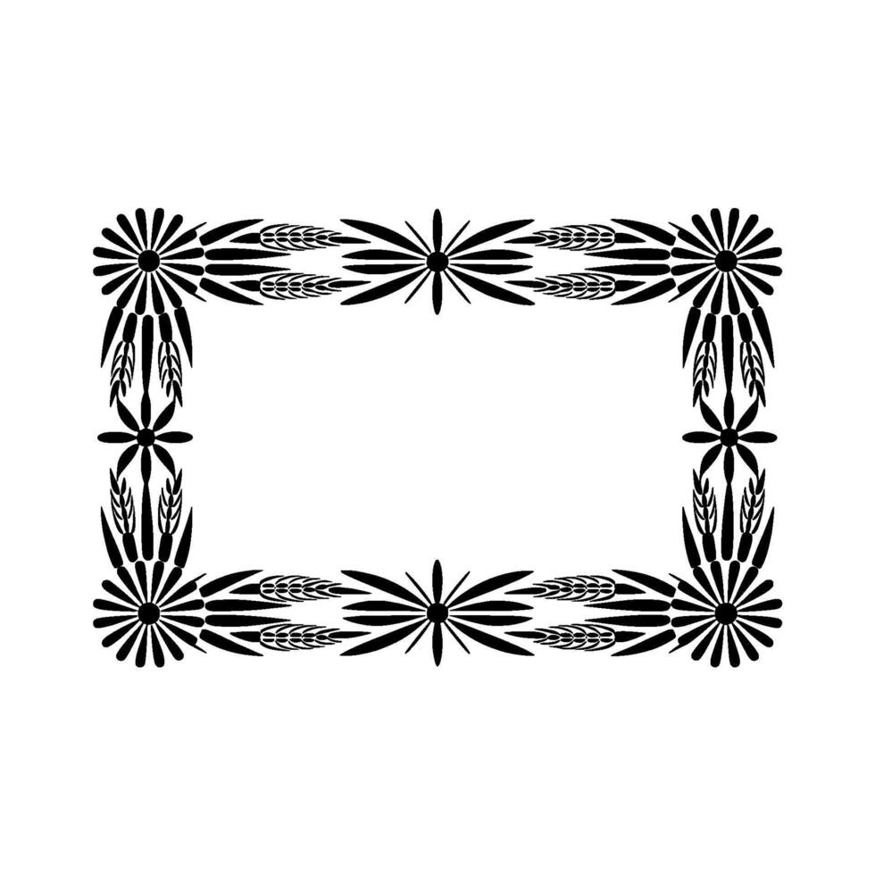 Stylized Wheat Border Frame, Vintage vector