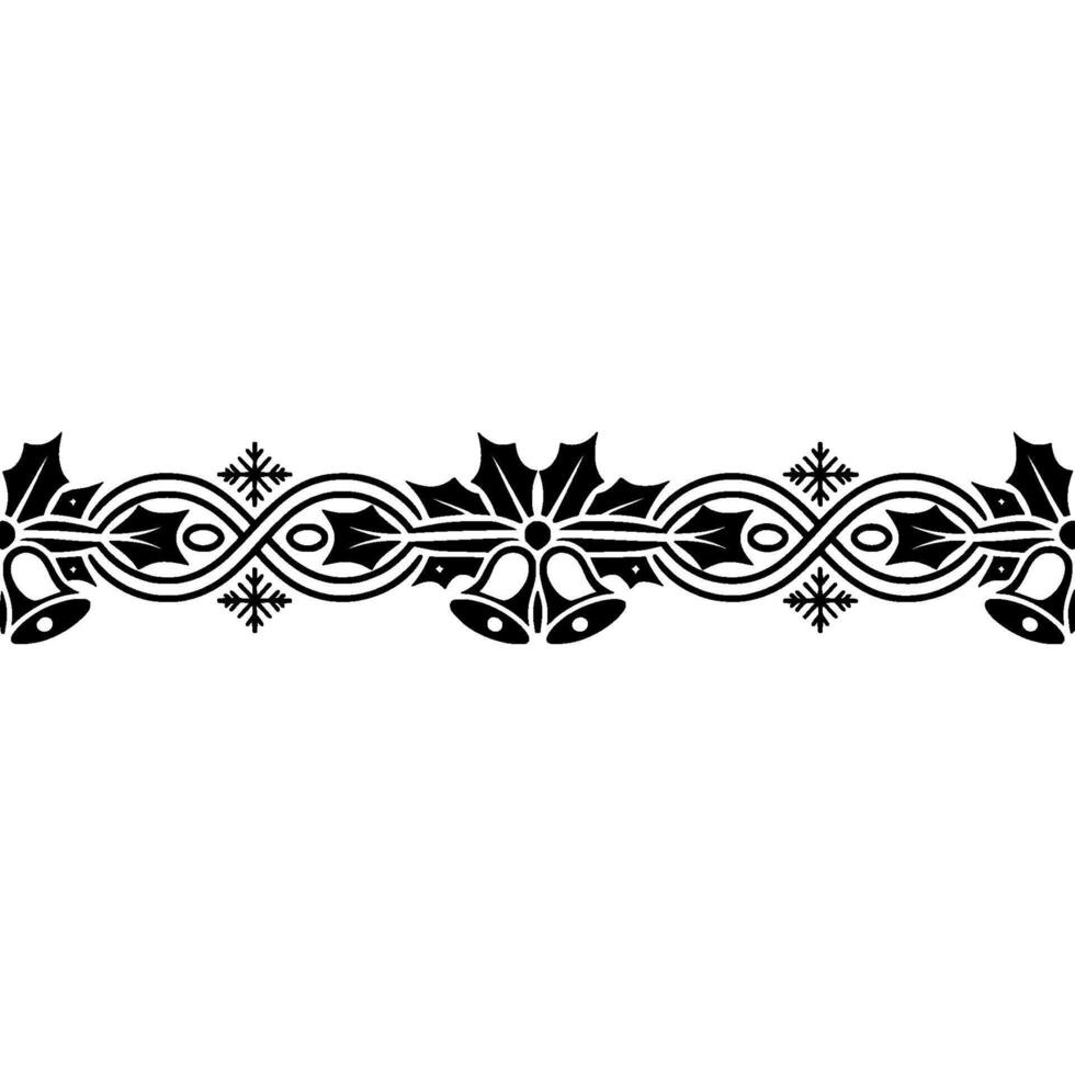 Elegant Vintage Christmas Border, Festive Ornamentation vector